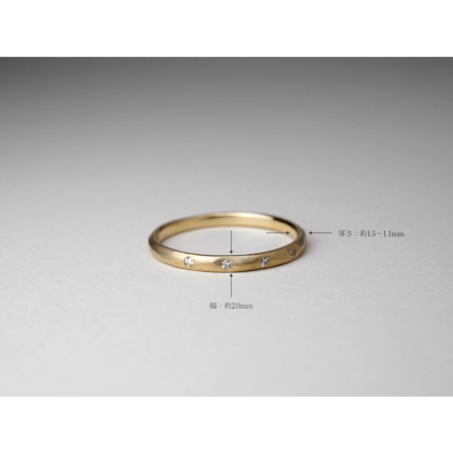 K18 ダイヤモンド マット リング Five 究極の着け心地、シンプル美 が