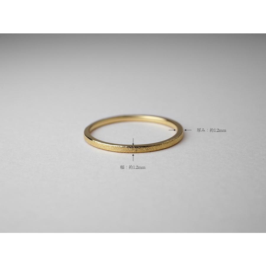 K18 スターダスト リング レディース 指輪 角線 フラットバンド