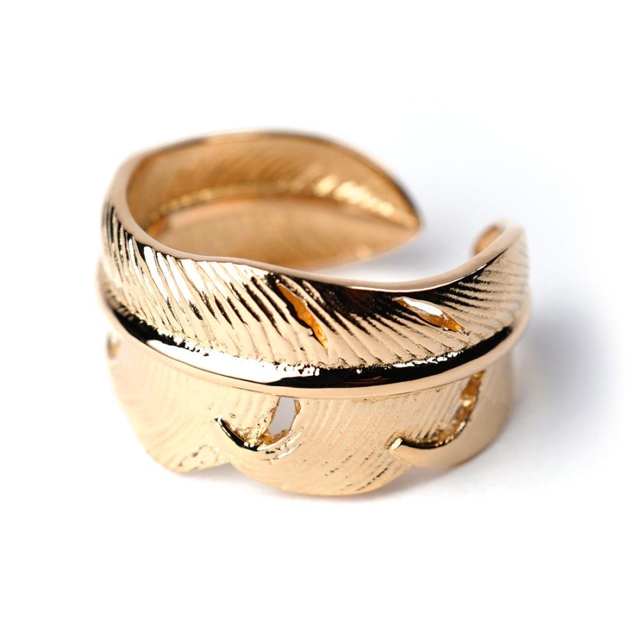 K18 プルマ リング レディース 羽 フェザー 羽根 天使 指輪 ウィング