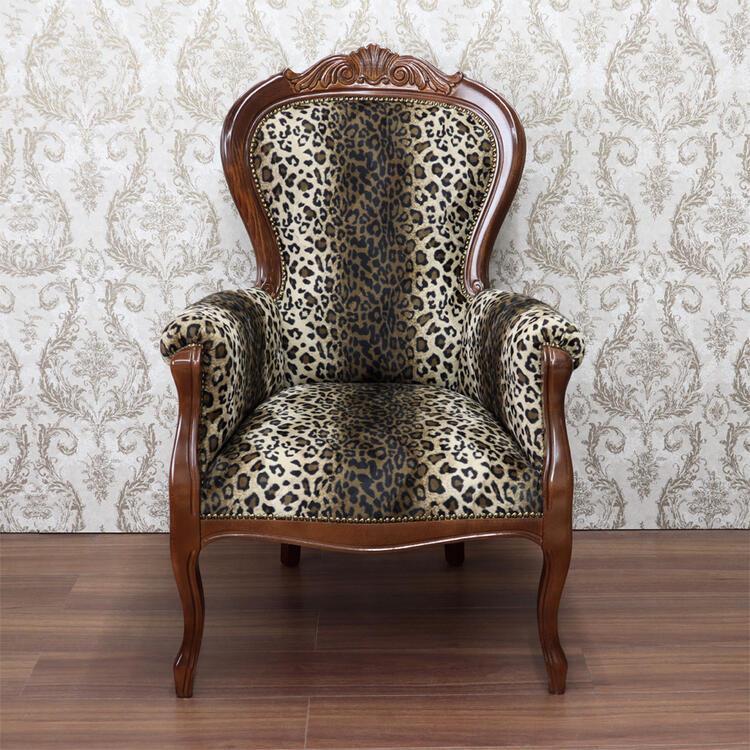 イタリア製 アームチェア レオパード クラシック アンティーク