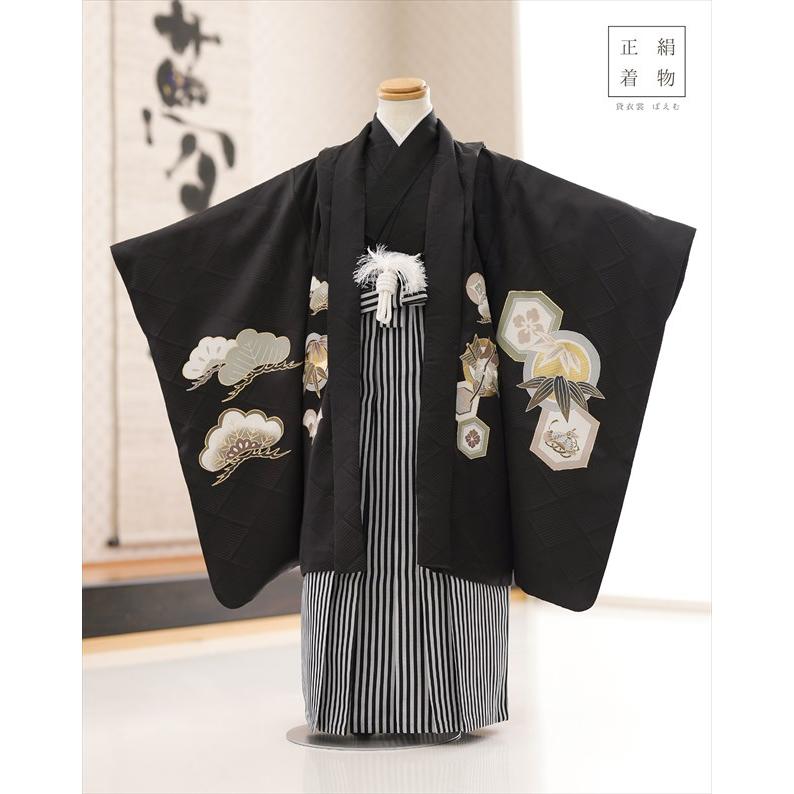 5歳 男の子 正絹 七五三 着物レンタル d5602 袴レンタル 子供着物 七草