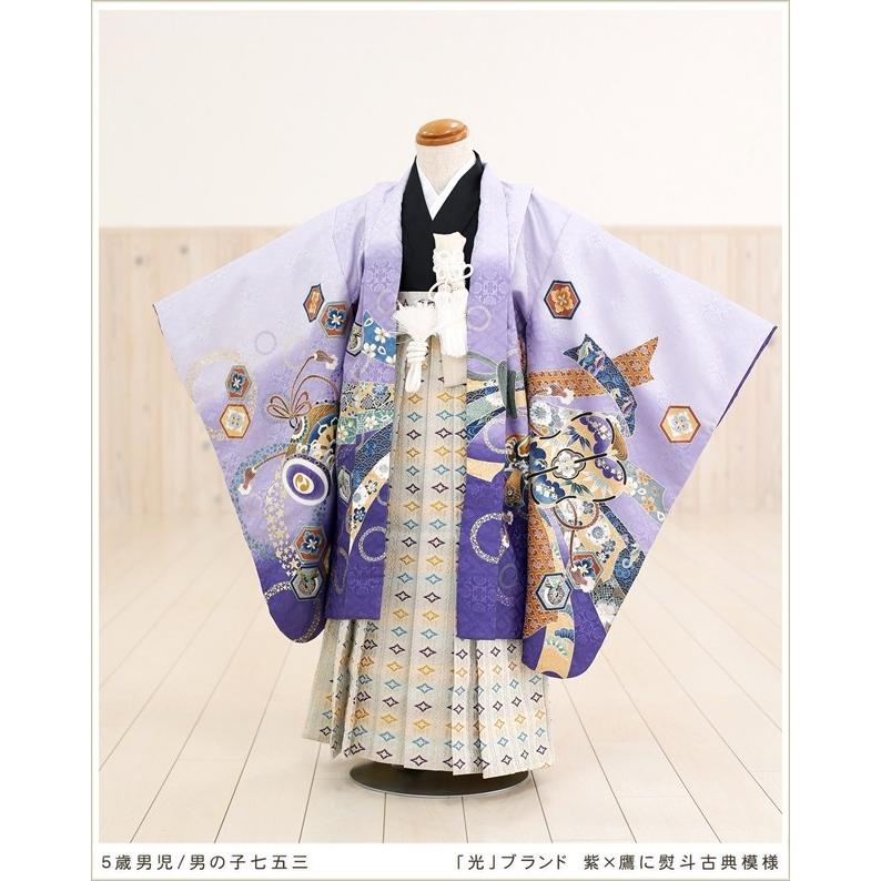 5歳 男の子 着物レンタル 七五三 d5093 子供着物 袴 人気 753 レトロ