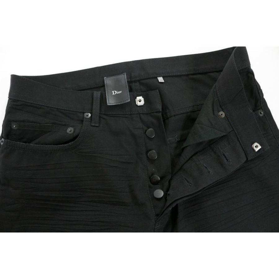 ディオールオム シワ加工 ストレートパンツ/4SH1016284/29/ブラック