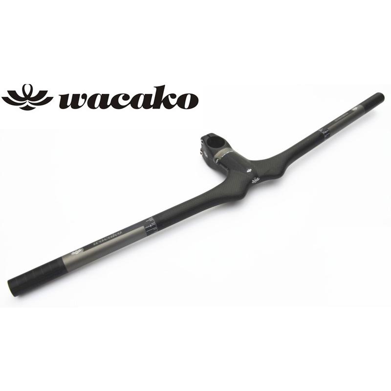 wacako フルカーボンハンドル フラットバー ストレートバー ステム一体