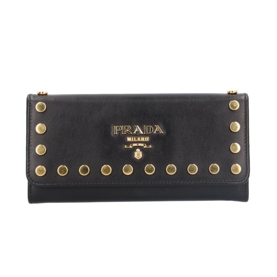 PRADA（プラダ） スタッズ 長財布 レザー 1MH132 レディース 中古 美品