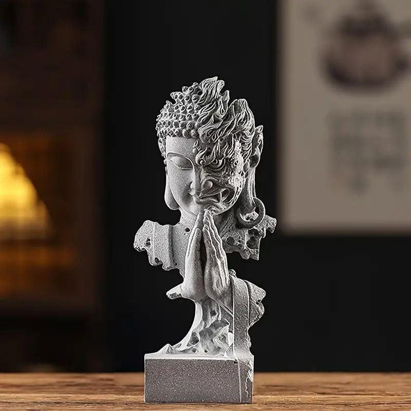 オブジェ 仏 石工芸 鬼 天国 地獄 インテリア お洒落 フィギュア 置物