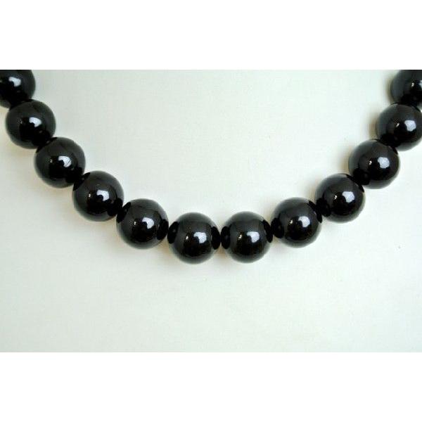 黒珊瑚 首飾り 15mm玉使用 丸型耳飾り アクセサリーセット ブラック