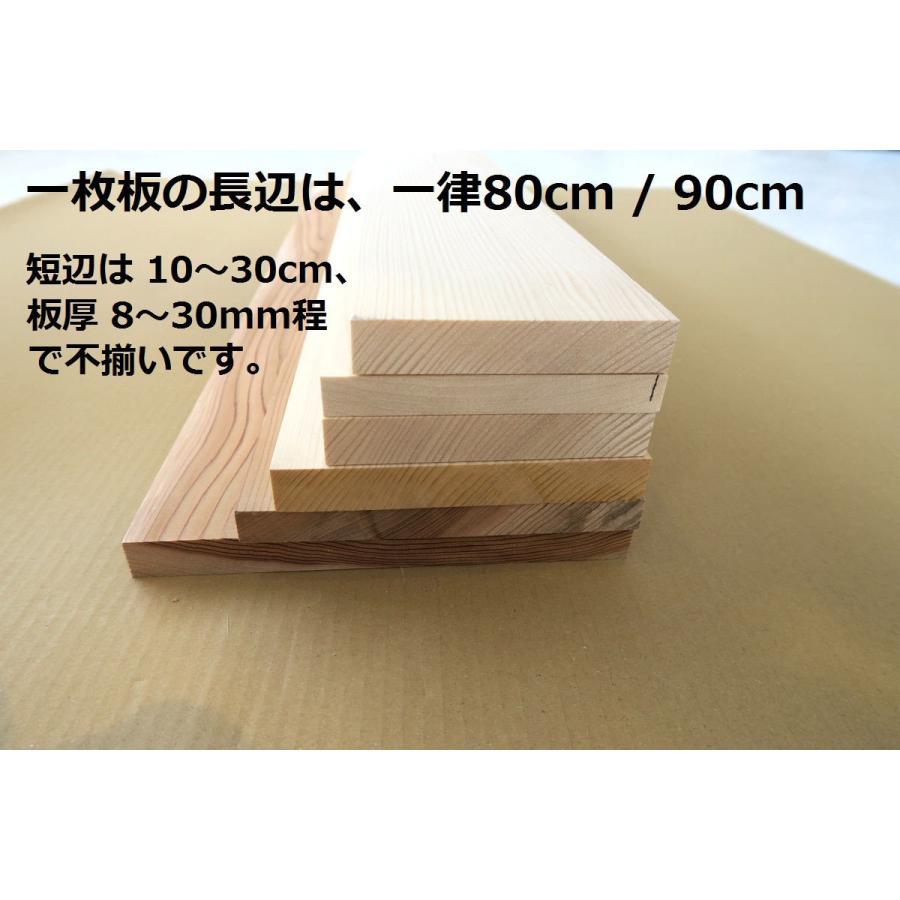 一枚板 80cmまたは90cmの端材セット 7〜13枚程度 7〜15kg程度 日曜大工