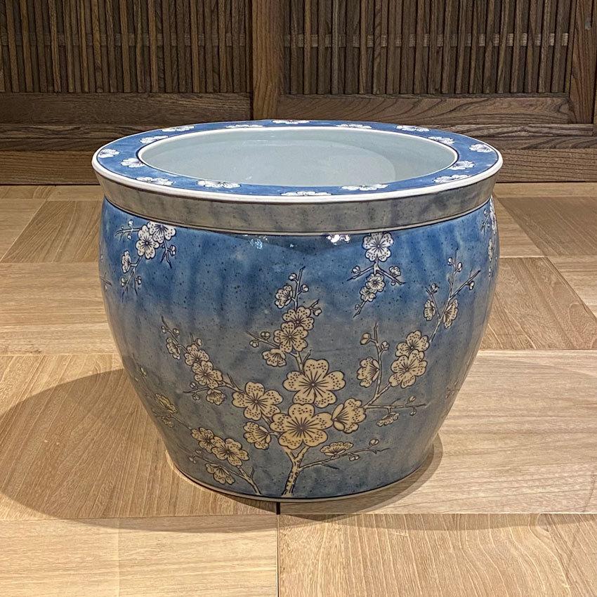 呉須 梅の花 火鉢 磁器 陶器 呉須 梅の花 火鉢 磁器 陶器