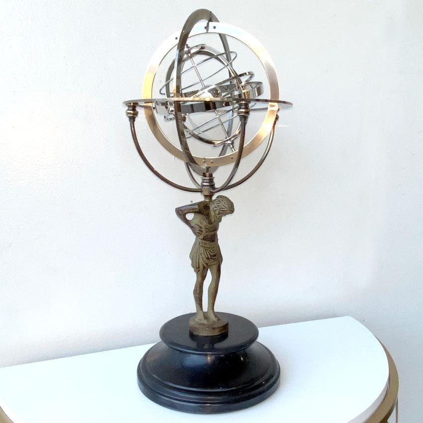天球儀 インテリア雑貨 オブジェ アンティーク アトラス像 ギリシャ