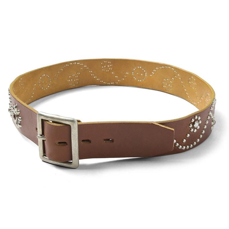 HTC エイチティーシー #24 FLOWER 1.75”カウレザー スタッズベルト