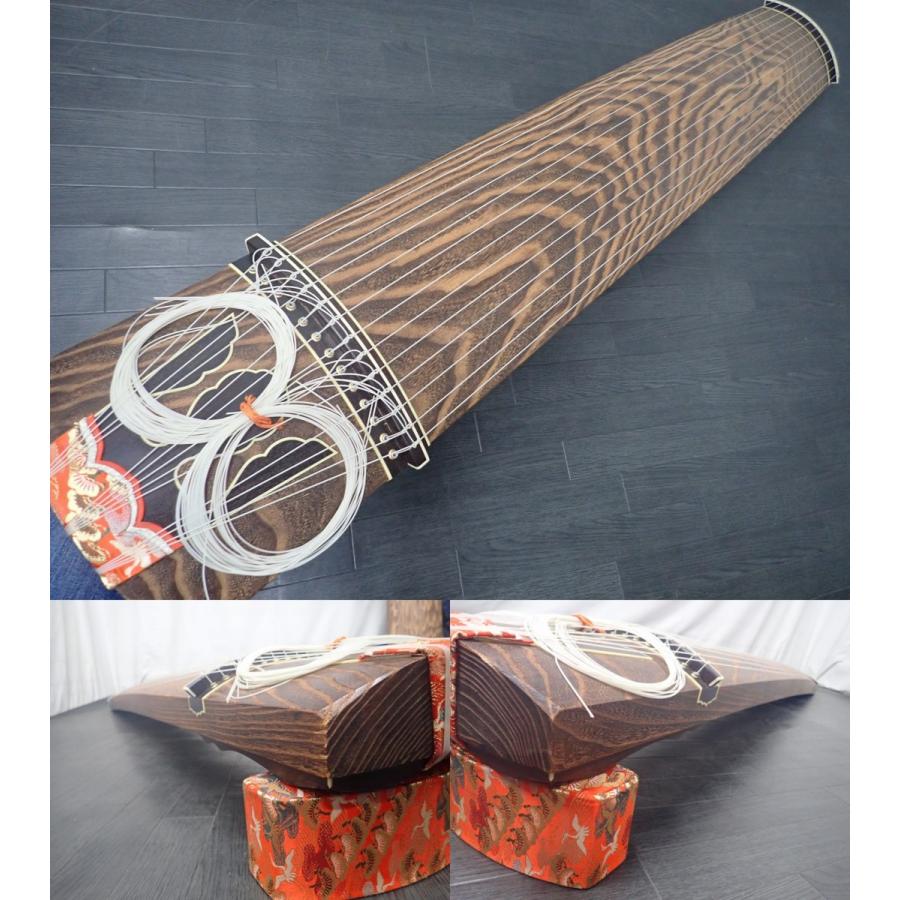 高級 演奏会 琴 『くり甲、綾杉彫、上角巻き』 紅木 刳甲 6尺 箏 和