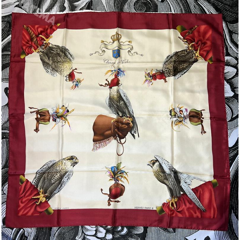 HERMES（エルメス） スカーフ 90 カレ EQUATEUR Chasse a vol 鷹 狩り
