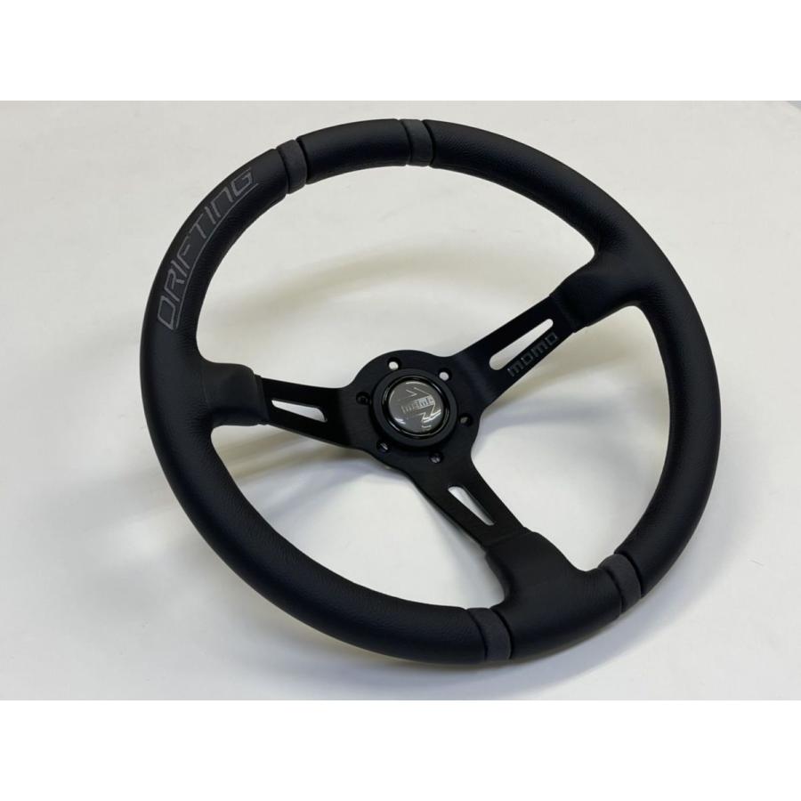 正規品 MOMO ステアリング ドリフティング 35パイ ブラックレザー