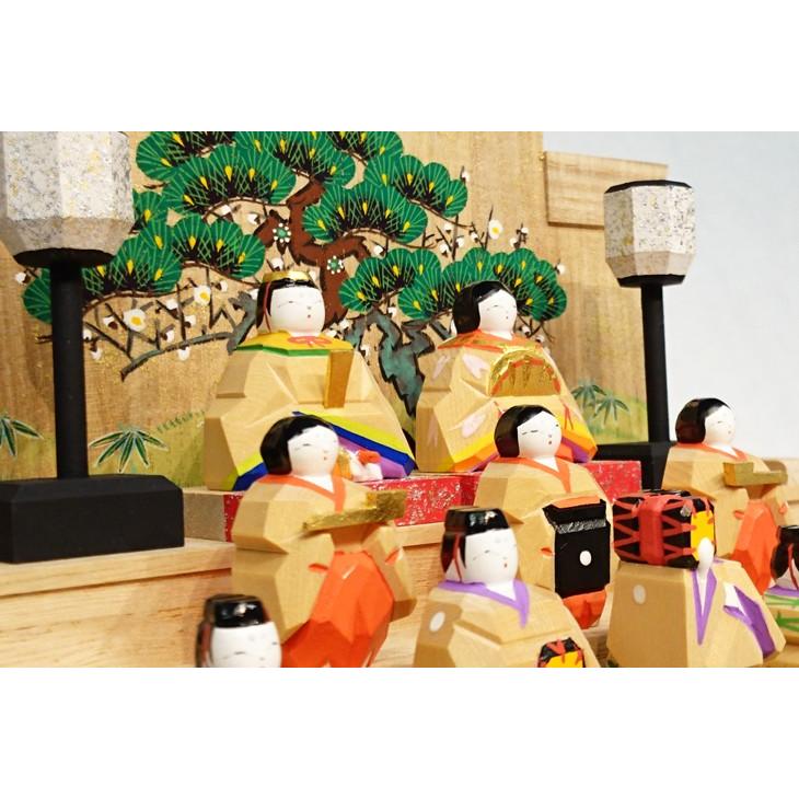 奈良の一刀彫お雛様 雛人形・段揃雛（小） お雛様 一刀彫 : 丹青堂