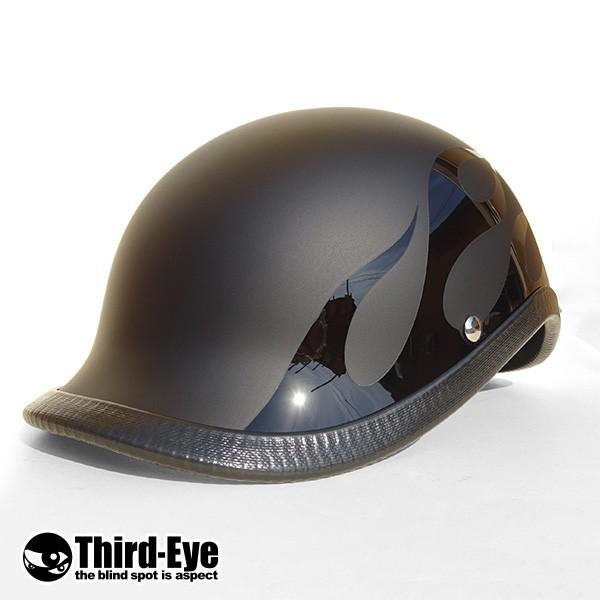 在庫 バイク ヘルメット ハーフキャップ フレイムス BLACK-BLACK