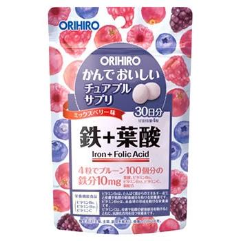 ORIHIRO（オリヒロ） かんでおいしいチュアブルサプリ 鉄+葉酸
