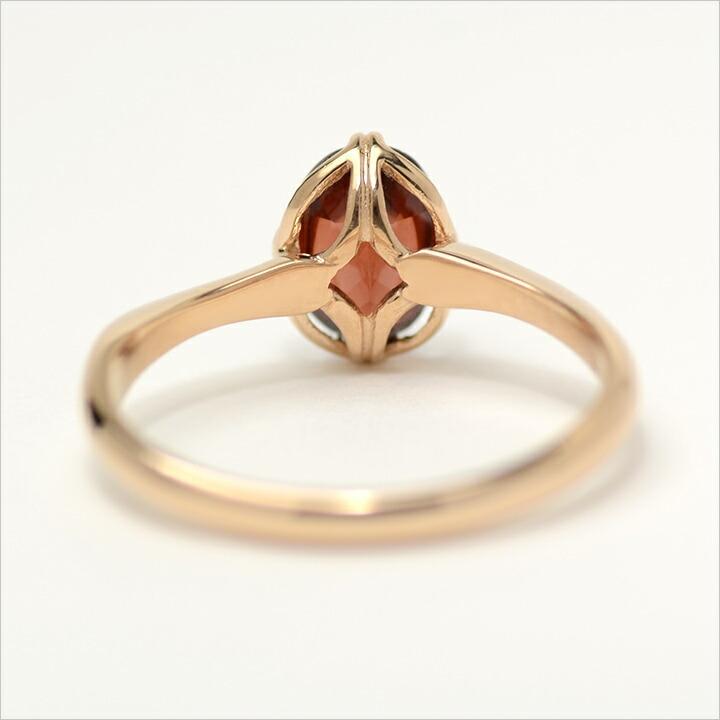 指輪 リング ガーネット drop ゴールド K18 レディース 18K 18金 : umu