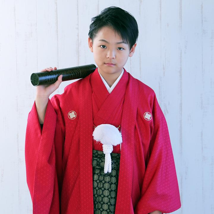 小学生 卒業式 レンタル 袴 HK-B18 赤 黒 金 フルセット袴レンタル