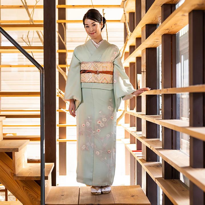 レンタル フルセット 高級正絹 訪問着 HO-MI226 白百合色 小菊 結婚式