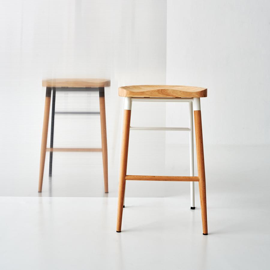 東谷 スツール 椅子 木製 スチール ハイスツール 座高 高い 高め