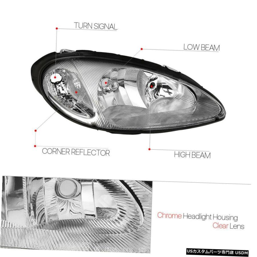 ヘッドライト 01-05クライスラーPTクルーザー用クロームハウジング