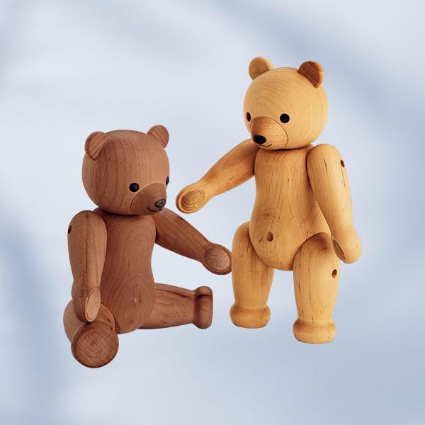 ドイツ製 木製テディベア人形 ナチュラル色 （18cm) KWO社