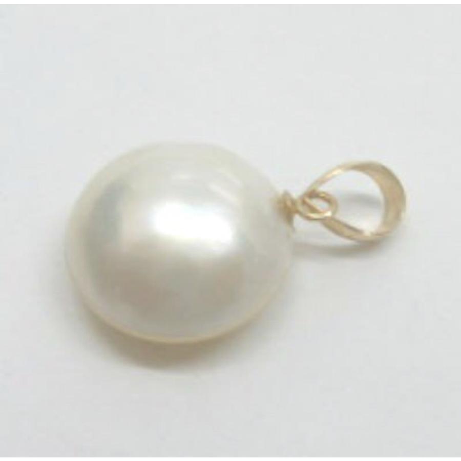 真珠専門館 マベ真珠 K18 ペンダントトップ 12mmUP 金具変更可能 K14WG