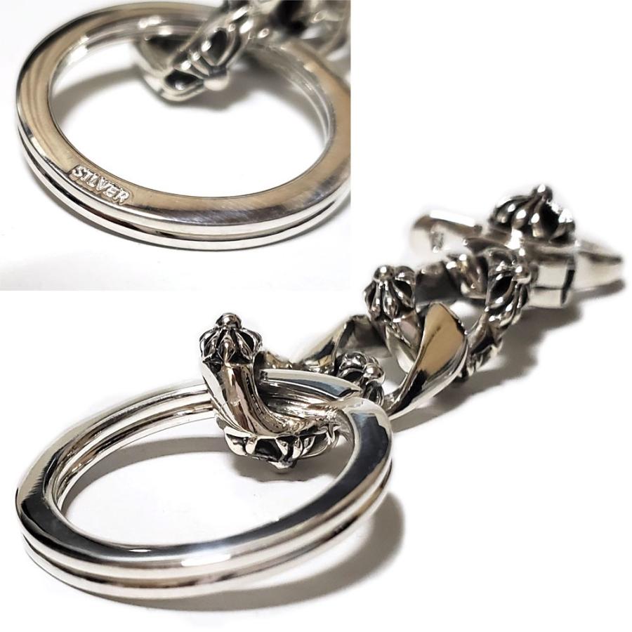 シルバー925 / キーリング フローラルクロス レバーナスカン カラビナ