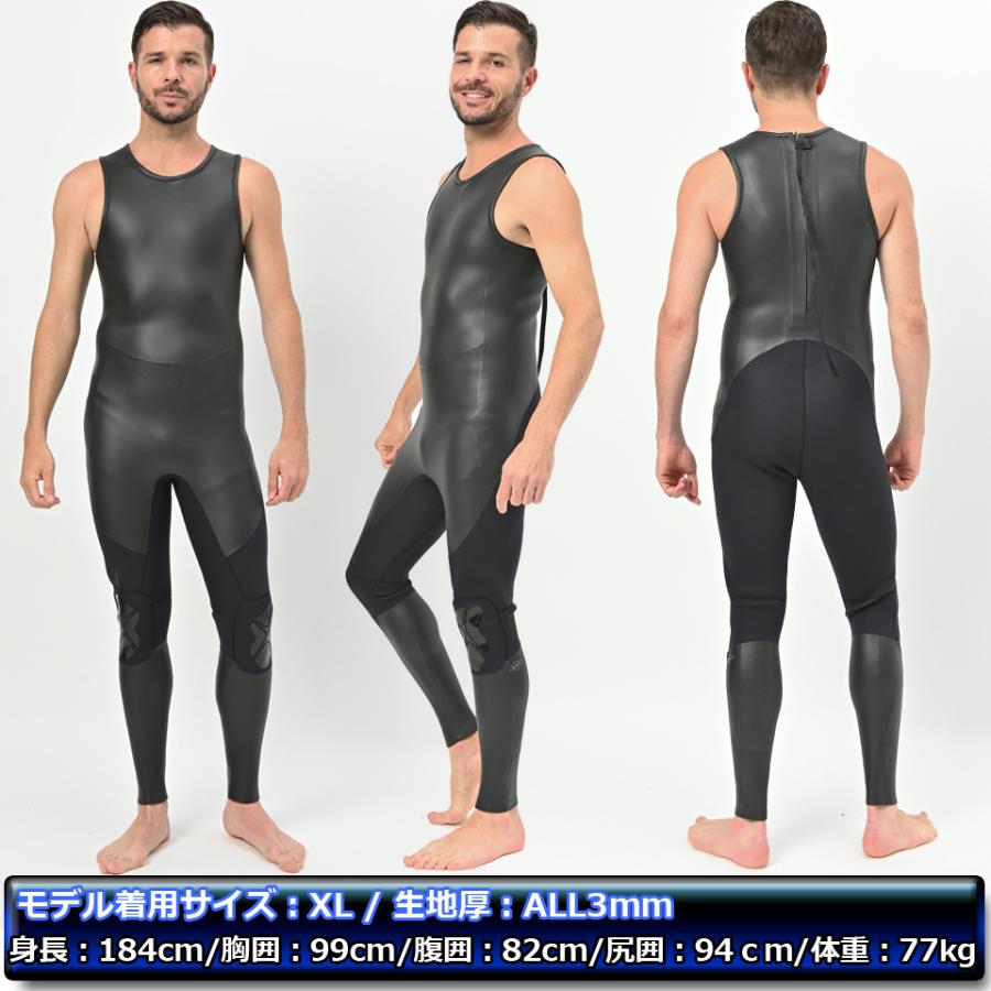 ANDNEWYOU ロングジョン 3mm メンズ サーフィン ウェットスーツ スキン