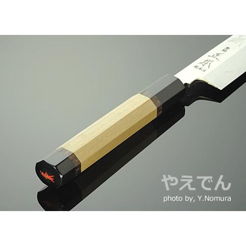 正本総本店 MASAMOTO 本焼・玉青鋼誂 壱鋼 乱打 8角柄付 柳刃刺身庖刀