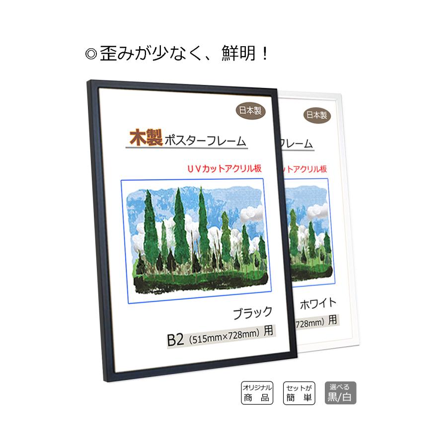ゆがみにくいクリアに飾る額縁 ポスターフレーム B2（515x728