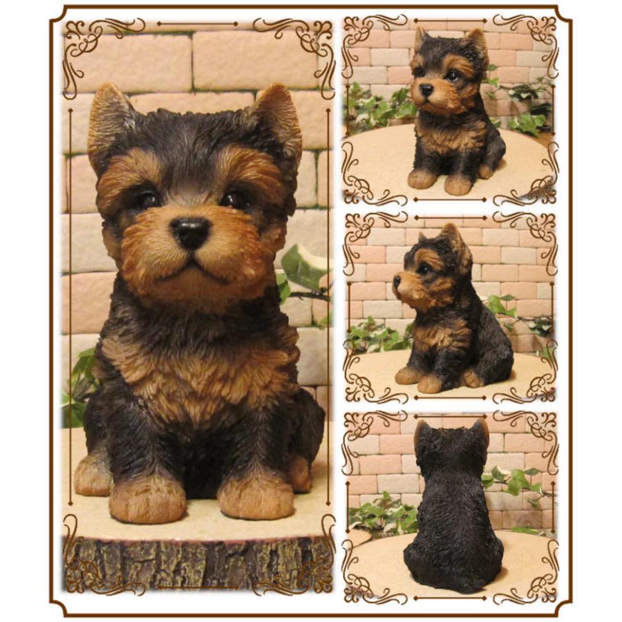 置物 動物 可愛い 犬の置物 ヨークシャーテリア ヨーキー お座りタイプ