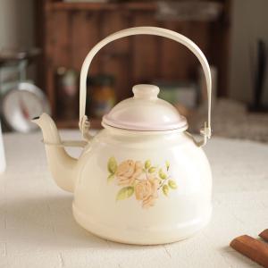 イマン ダイアナローズ 両口片手鍋 ホーロー ミルクパン アンティーク