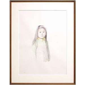 藤井 勉 『少女』 リトグラフ（石版画）+手彩色 : 内田画廊 - 通販