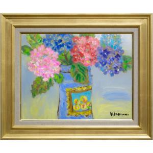 百合 絵画 花 油絵 油彩画 小室浩 「箱根百合」 額付き : アート