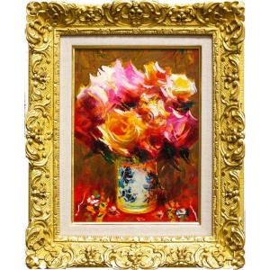 奥西賀男 『パンジー』 油絵・油彩画 F4(4号) : 内田画廊 - 通販