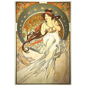 ミュシャ【芸術シリーズ〜絵画】300部限定／リトグラフ／新品額装