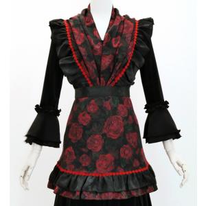 フラメンコ ピキージョ・エプロンセット 水玉 ブラック PA-8 : emika