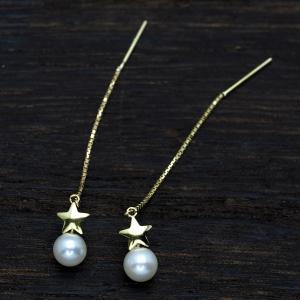 K18 アコヤ本真珠ベビーパール リボン ピアス 18金イエローゴールド