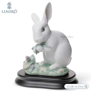 LLADRO（リヤドロ） 花飾りの白うさぎ 2 ウサギ 兎 干支 置物 01006098