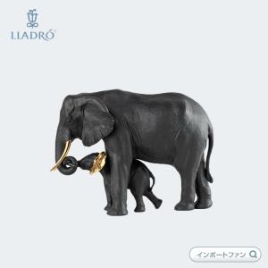 LLADRO（リヤドロ） うれしいな 赤ちゃん象とピンクの花 動物 01008491