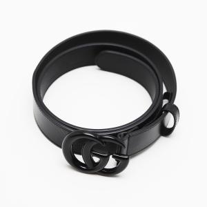 ダブルG グッチ ベルト メンスベルト GGマーモント Gバックル ブラック