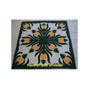 ハワイアンキルトタペストリー/壁掛け/ネイビーハイビスカス : Moana