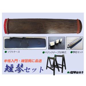 上級 文明琴(短箏/ミニ琴) 豪華 13点セット ケース付き 約92cm 分数琴