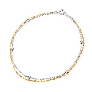 ジュエリーツツミ K10イエローゴールドホワイトトパーズブレスレット