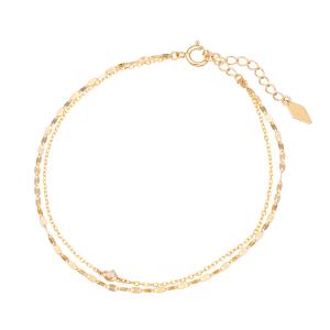 ジュエリーツツミ K10イエローゴールドホワイトトパーズブレスレット