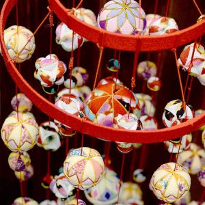 さげもん型つるし雛台付 (大) 49細工さげ二連毬つるし飾り 雛人形さげ