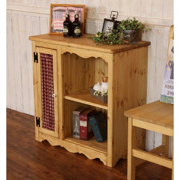 カントリー 布扉付き キッチンラック キャビネット オーダーメイド