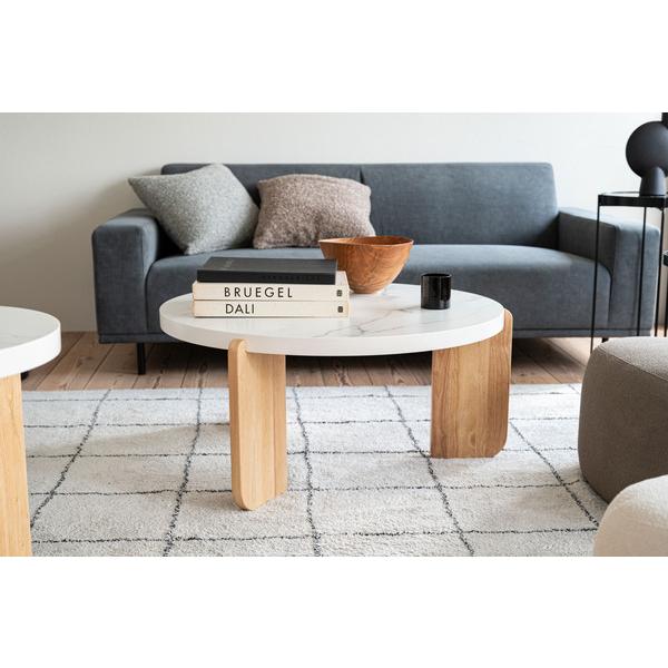 東谷 ラウンドテーブルL ホワイト W83×D83×H38 組立式 TAP-312WH